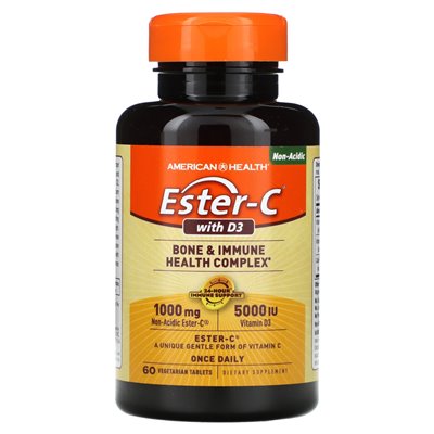 American Health, Ester-C z D3, 60 wegetariańskimi tabletkami