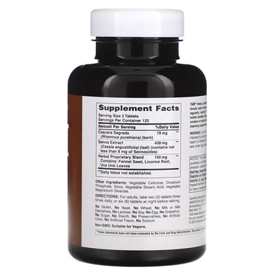 American Health, Tam, Herbal Free, 250 Tablets
