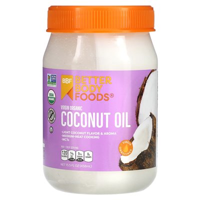 Betterbody Foods, Virgin Organic Coconut Oil, 15,5 Fl Oz (458 ml)