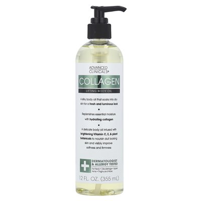 Zaawansowane kliniki, kolagen, podnoszący olej z ciała, 12 Fl Oz (355 ml)