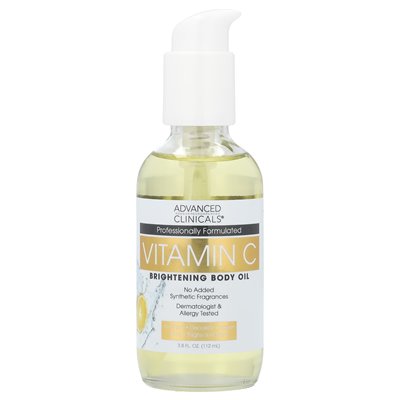 Zaawansowane kliniki, witamina C, olej z ciała rozjaśniający, 3,8 fl Oz (112 ml)