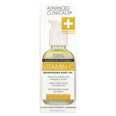 Zaawansowane kliniki, witamina C, olej z ciała rozjaśniający, 3,8 fl Oz (112 ml)
