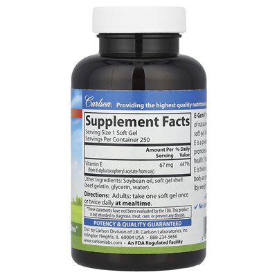 Carlson, E-GEMS®, 67 mg (100 IE), 250 Kapseln