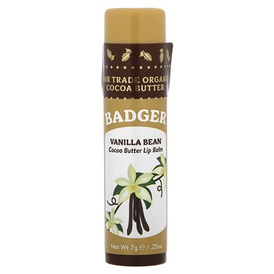 Badger, balsam do ust w kakao, waniliowa fasola, 0,25 uncji (7 g)