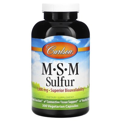 Carlson, MSM Sulphur, 1000 mg, 300 kapsułek wegetariańskich Carlson, MSM Sulphur, 1000 mg, 300 kapsułek wegetariańskich