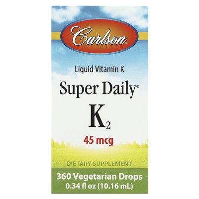 Carlson, Super Daily® K2, 45 mcg, 0,34 Fl Oz (10,16 ml) Carlson, Super Daily® K2, 45 mcg, 0,34 Fl Oz (10,16 ml)