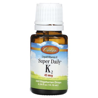 Carlson, Super Daily® K2, 45 mcg, 0,34 Fl Oz (10,16 ml) Carlson, Super Daily® K2, 45 mcg, 0,34 Fl Oz (10,16 ml)