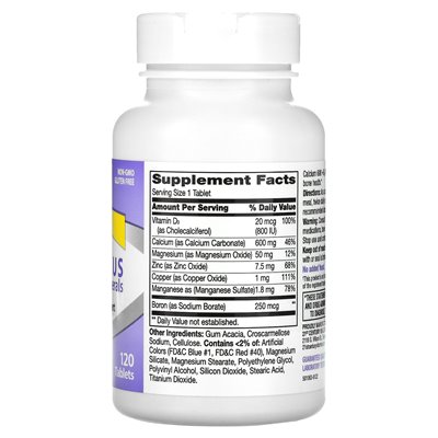21st century, 600+D3 plus minerals, 120 tablets