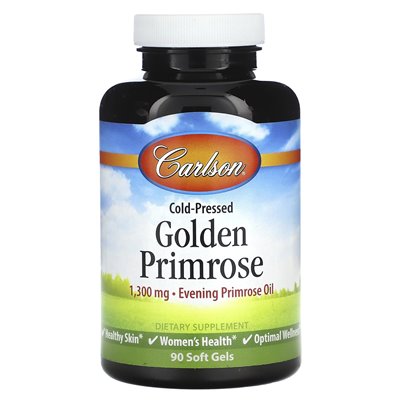 Carlson, Golden Primrose z zimnem, 1300 mg, 90 miękkich żeli