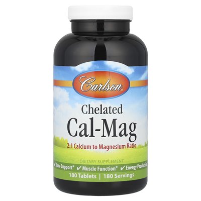 Carlson, Chelated Cal-Mag, 180 Tabletten