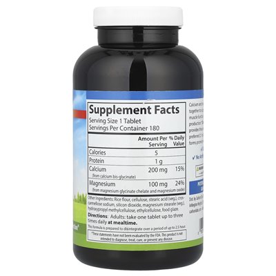 Carlson, Chelated Cal-Mag, 180 tabletek