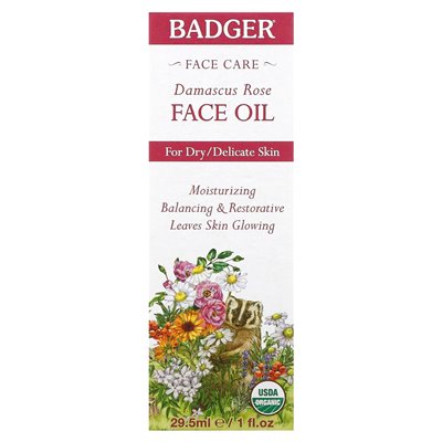 Badger, Damascus Rose Face Oil, 1 Fl Oz (29,5 ml)