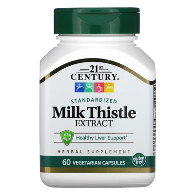 21st Century, Standardized Milk Thistle Extract, 60 Vegetarian Capsules