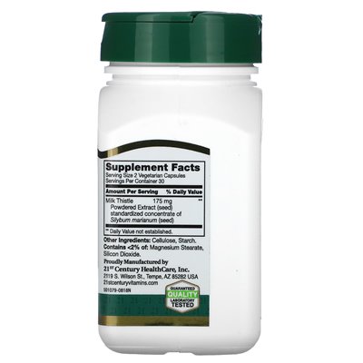21st Century, Standardized Milk Thistle Extract, 60 Vegetarian Capsules