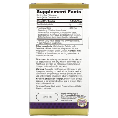 21st Century, Advanced Ultra Potency Probiotic, Probiotikum mit hoher Wirksamkeit, 60 Kapseln