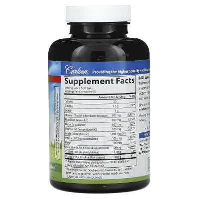 Carlson, Vitamin B-100, 100 Softgels