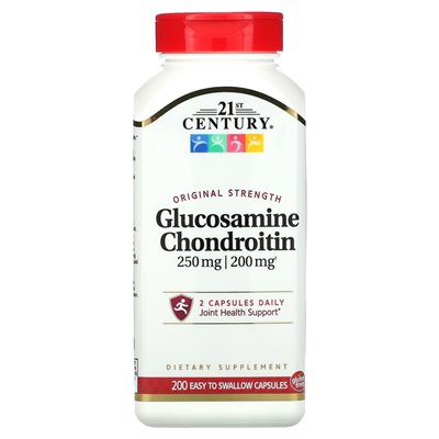 21st Century, Glucosamin/Chondroitin, Originalstärke, 200 leicht zu schluckende Kapseln