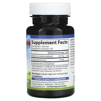 Carlson, COQ10, 50 mg, 120 Soft