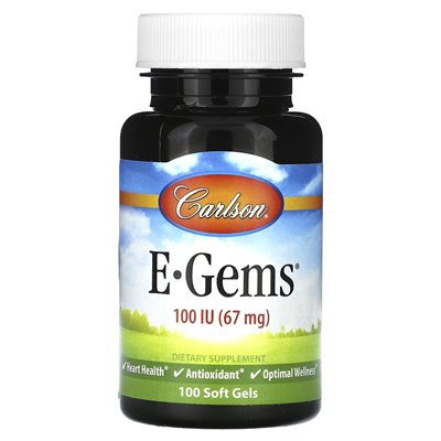 Carlson, E-Gems, 67 mg (100 IU), 100 softgels