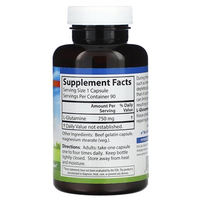 Carlson, L-Glutamine, 750mg, 90 Capsules