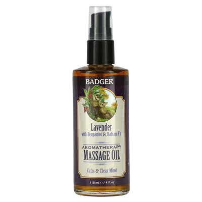 Badger, aromaterapia do masażu, lawenda z Bergamot &amp Balsam FIR, 4 Fl Oz (118 ml)