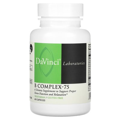 DaVinci Laboratories of Vermont, B Complex-75, 60 kapsułek