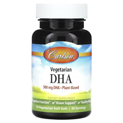 Carlson, Vegetarian DHA, 500mg, 30 Vegetarian Softgels