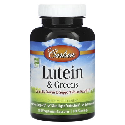 Carlson, Lutein &amp Greens, 180 kapsułek wegetariańskich