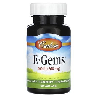 Carlson, E-Gems, 400 IE (268 mg), 60 Weichkapseln