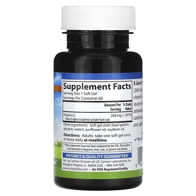 Carlson, E-Gems, 400 IU (268 mg), 60 Softgels