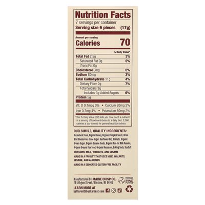 Better with Buckwheat, Maine Crisp Crackers, Wild Berry Walnut, 4 oz (113 g)