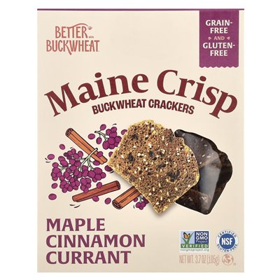 Lepsze z gryki, Maine Crisp Crackers, Maple Cinnamon Currant, 3,7 uncji (105 g) Lepsze z gryki, Maine Crisp Crackers, Maple Cinnamon Currant, 3,7 uncji (105 g)