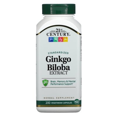 XXI wiek, ekstrakt z Ginkgo Biloba, standaryzowane, 200 kapsułek wegetariańskich
