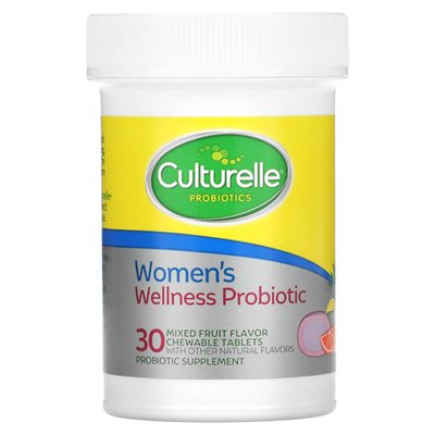 Culturelle, probiotyki, probiotyk damski, mieszane owoce, 30 tabletek do żucia