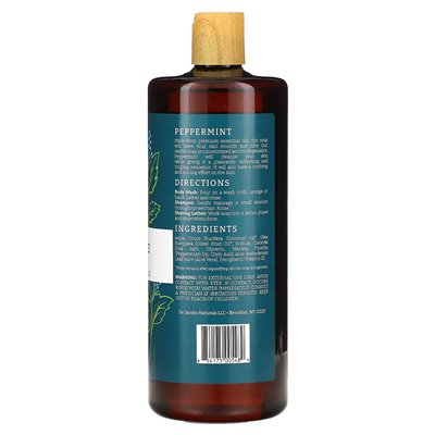 Dr Jacobs Naturals, roślinna bogata kastylia myjnia ciała, olejek eteryczny z mięty, 32 uncje (946 ml) Dr Jacobs Naturals, roślinna bogata kastylia myjnia ciała, olejek eteryczny z mięty, 32 uncje (946 ml)