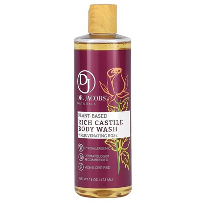 Dr. Jacobs Naturals, Plant-Based Rich Castile Body Wash, Rejuvenating Rose, 16 oz (473 ml) Dr. Jacobs Naturals, Plant-Based Rich Castile Body Wash, Rejuvenating Rose, 16 oz (473 ml)