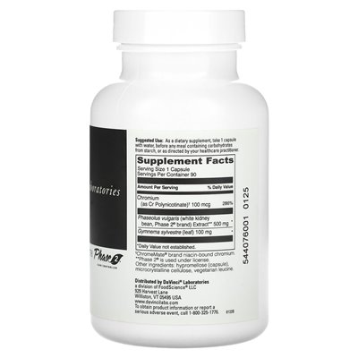 DaVinci Laboratories of Vermont, Carb-Down z kontrolerem węglowodanów fazy 2, 90 kapsułek DaVinci Laboratories of Vermont, Carb-Down z kontrolerem węglowodanów fazy 2, 90 kapsułek