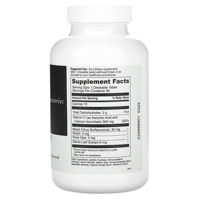 DaVinci Laboratories of Vermont, Chewable C-300, Orange-Pineapple, 300 mg, 90 tabletek