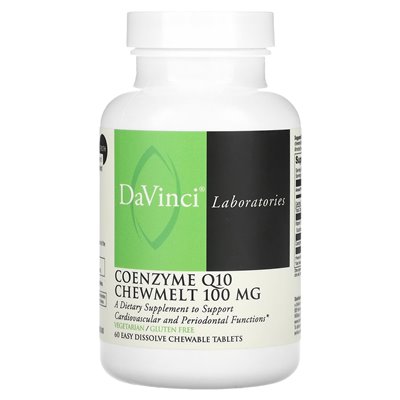DaVinci Laboratories of Vermont, Coenzym Q10 Chewmelt, 100 mg, 60 leicht auflösbare Kautabletten