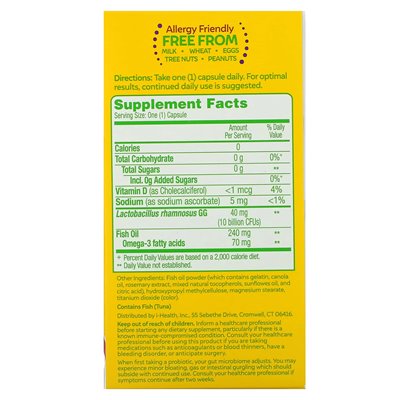 Culturelle, probiotyki, 3-w 1 Probiotyk z Omega 3S, 30 raz dziennie kapsułek