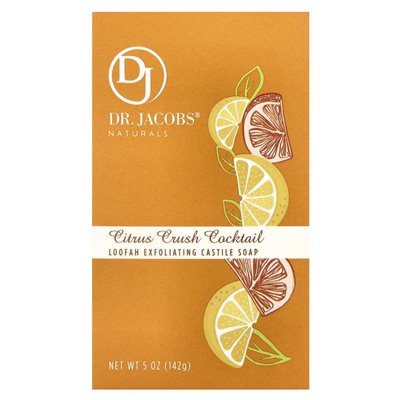 Dr. Jacobs Naturals, Loofah Exfoliating Castile Bar Soap, Citrus Crush Cocktail, 5 oz (142 g) Dr. Jacobs Naturals, Loofah Exfoliating Castile Bar Soap, Citrus Crush Cocktail, 5 oz (142 g)
