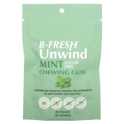 B-Fresh, Unwrap Kaugummi, zuckerfrei, Minze, 25 Stück (50 g)