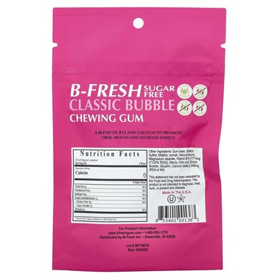 B-Fresh, chewing gum, sugar-free, classic bubble, 25 pieces, (50 g)