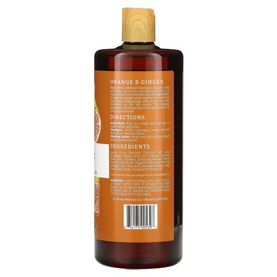 Dr Jacobs Naturals, roślinny bogaty kastylia myjnia ciała, olejek eteryczny Orange & Ginger, 32 uncje (946 ml) Dr Jacobs Naturals, roślinny bogaty kastylia myjnia ciała, olejek eteryczny Orange & Ginger, 32 uncje (946 ml)