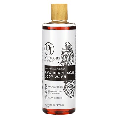 Dr Jacobs Naturals, oparta na roślinach afrykańska surowa czarna mydło do mydła, 16 uncji (473 ml) Dr Jacobs Naturals, oparta na roślinach afrykańska surowa czarna mydło do mydła, 16 uncji (473 ml)