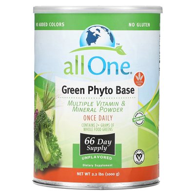 All One, Nutritech, Green Phyto Base, Multi Vitamin & Mineral Powder, Unbeatable, 2.2 lbs (1000 g)