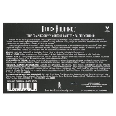 Black Radiance, True Practice, Konturpalette, 8320 Hell bis Mittel, 0,38 oz (11 g)