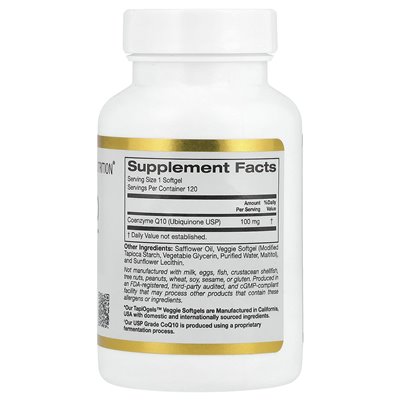 California Gold Nutrition, COQ10, 100 mg, 120 wegetariańskich softgels