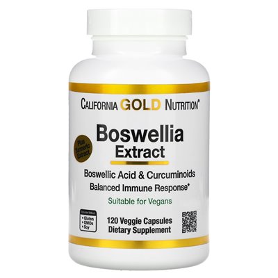 California Gold Nutrition, Boswellia-Extrakt und Kurkuma-Extrakt, 500 mg, 120 Gemüsekapseln (250 mg pro Kapsel)