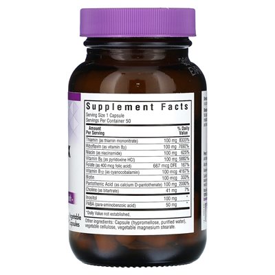 Bluebonnet Nutrition, B-Complex 100, 50 Gemüsekapseln